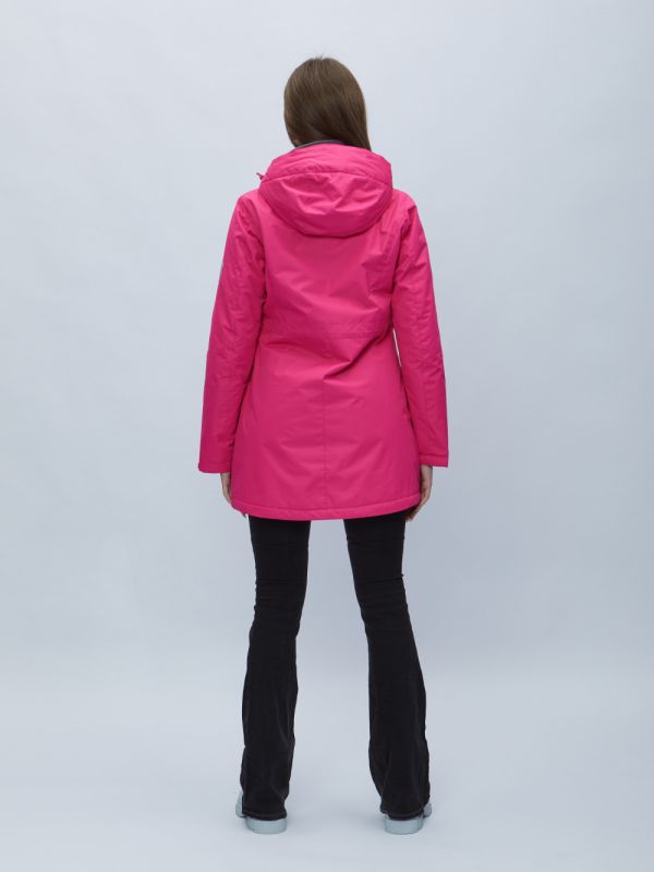 Women's pink hooded parka 551996R